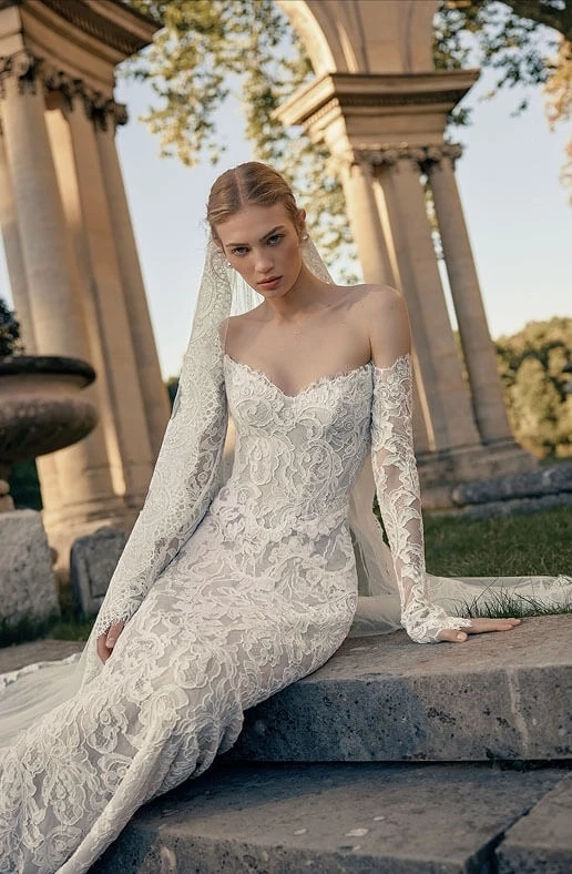 Model wearing a bridal dress