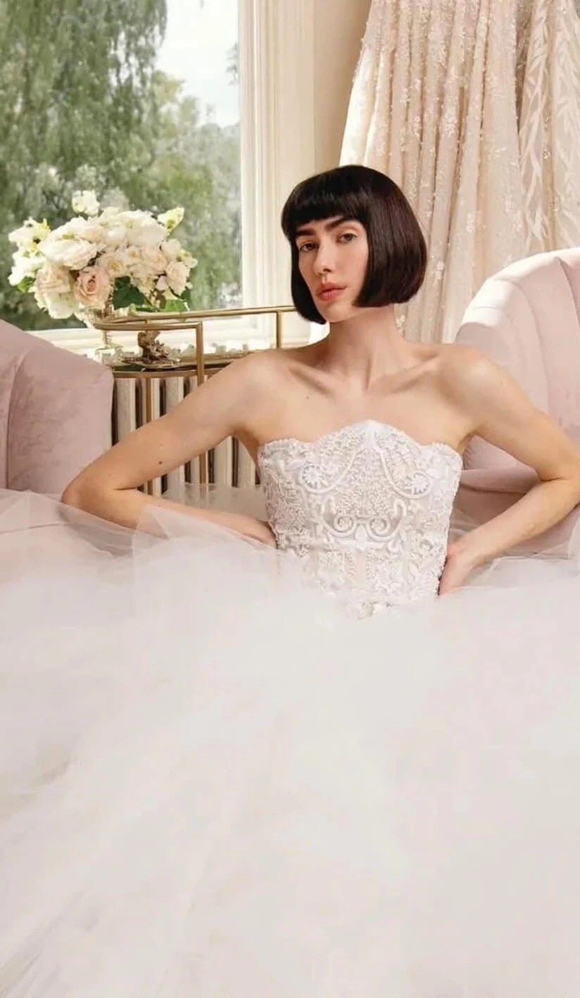 Model wearing a bridal dress