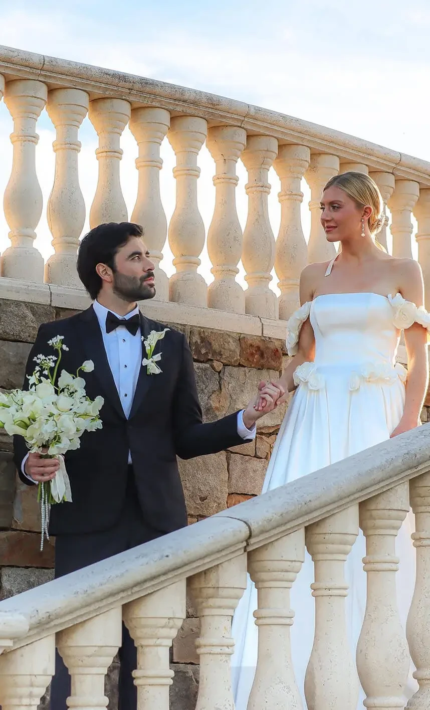 Model wearing a bridal dress