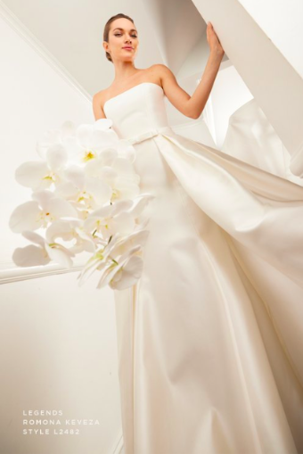 Legends by Romona Keveza Style #Romona Keveza Strapless Gown w/ Fluted Skirt #0 default Natural White thumbnail