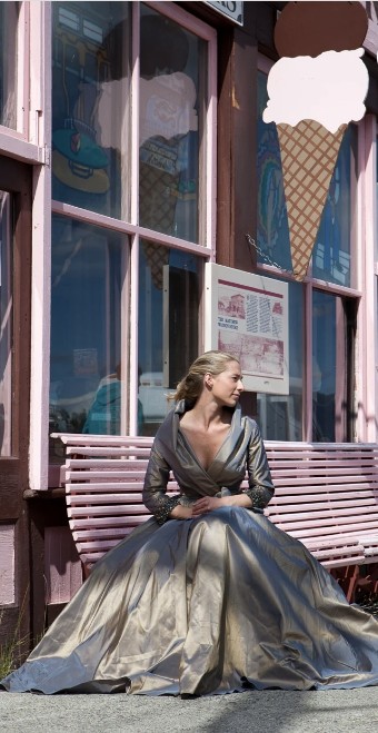 Catherine Regehr Style #Shawl Collar Taffeta Gown #1 default Silver thumbnail