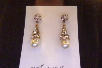 Maria Elena Accessories Style #Cristina Pearl E 619-G #0 default Antique Gold thumbnail