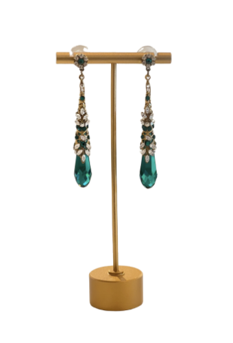 Maria Elena Accessories Style #Charlize E 513 G #2 Antique Gold/Emerald thumbnail