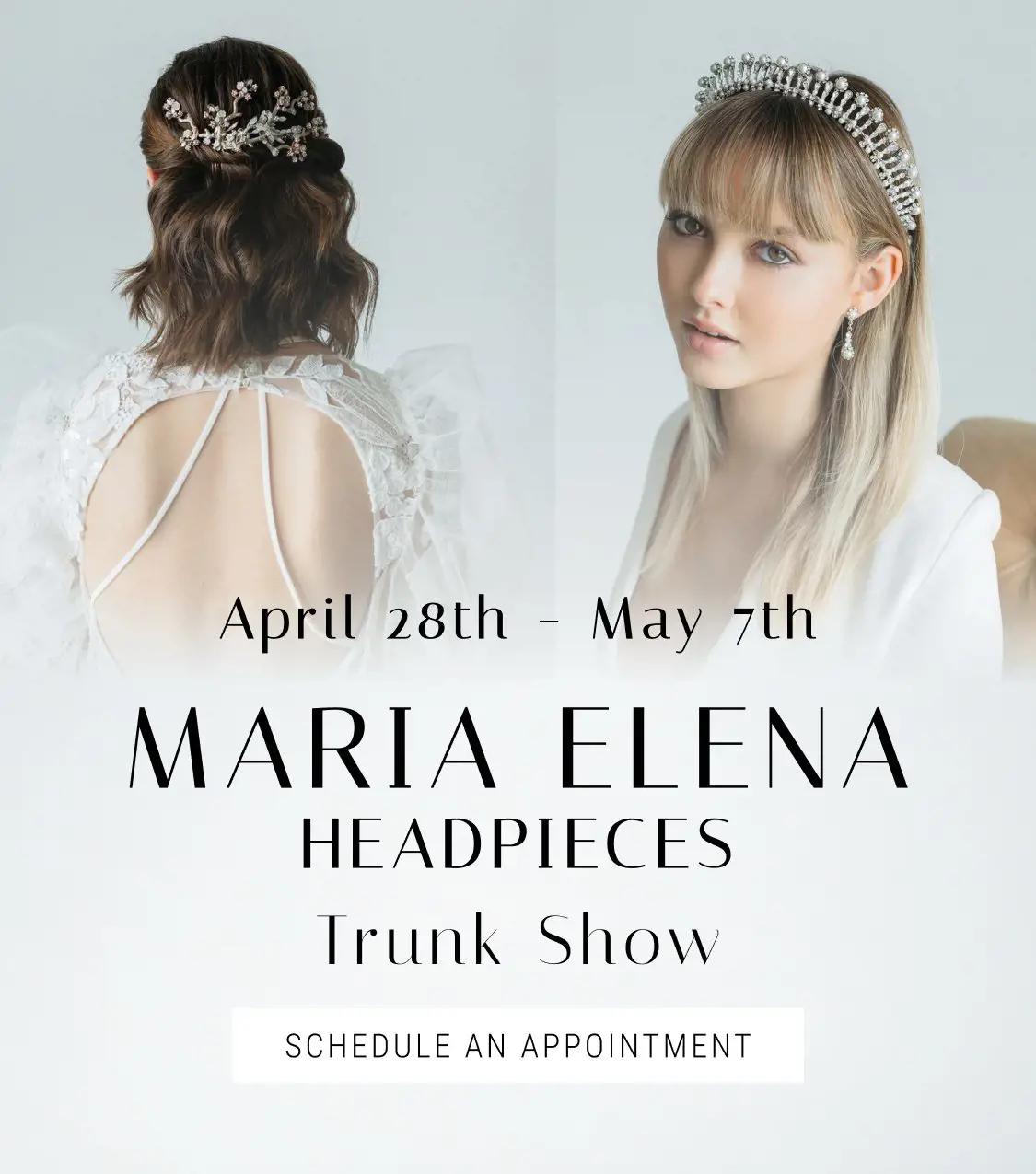 Maria Elena Headpieces Trunk Show Banner Mobile