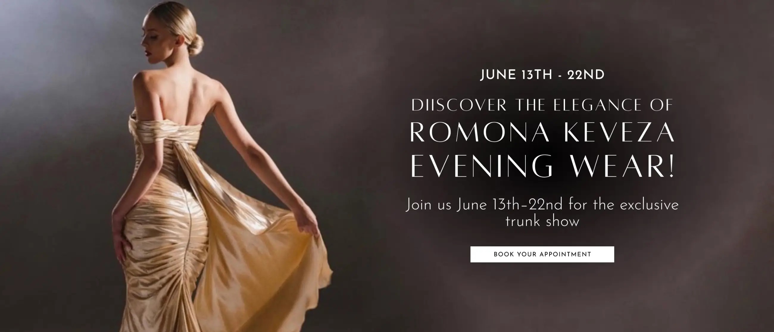 Romona Keveza Evening Wear Desktop Banner