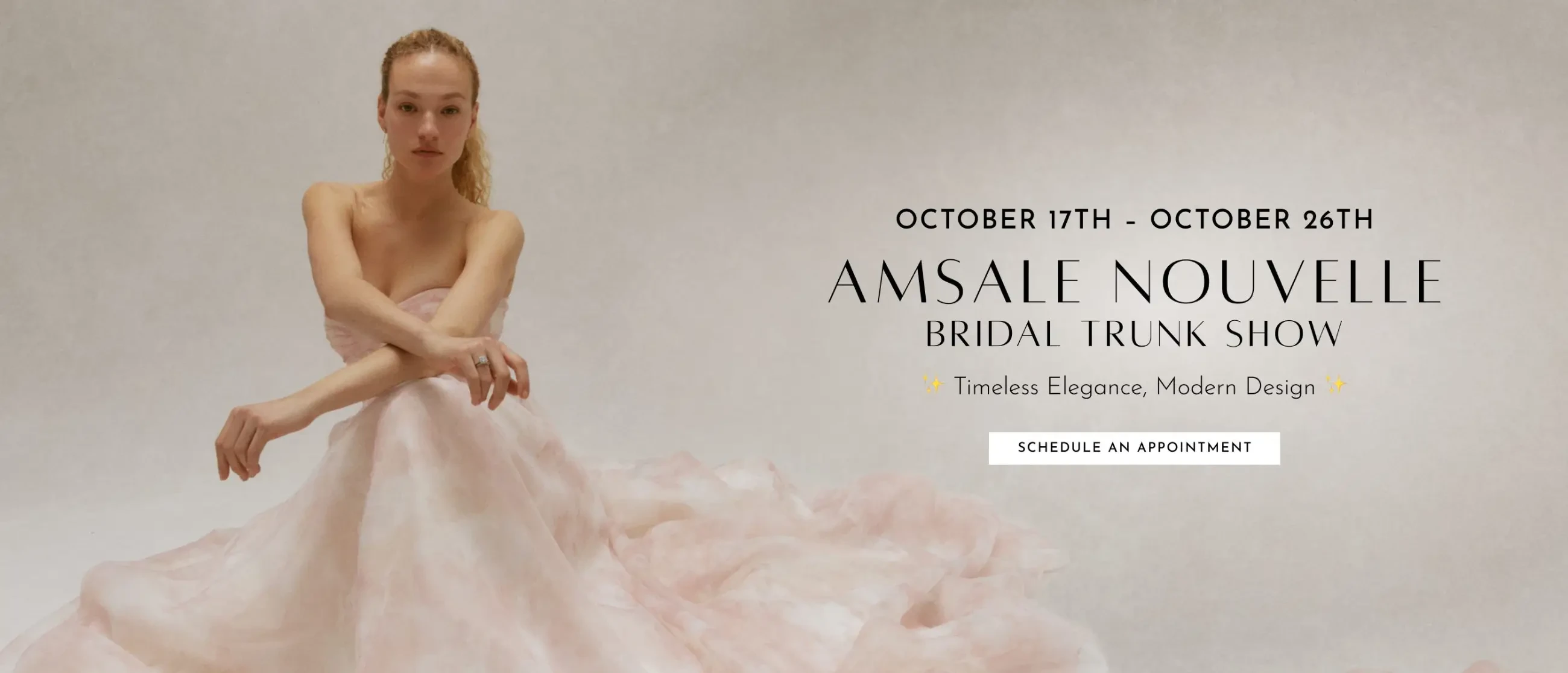 Amsale Nouvelle Bridal Trunk Show Desktop Banner