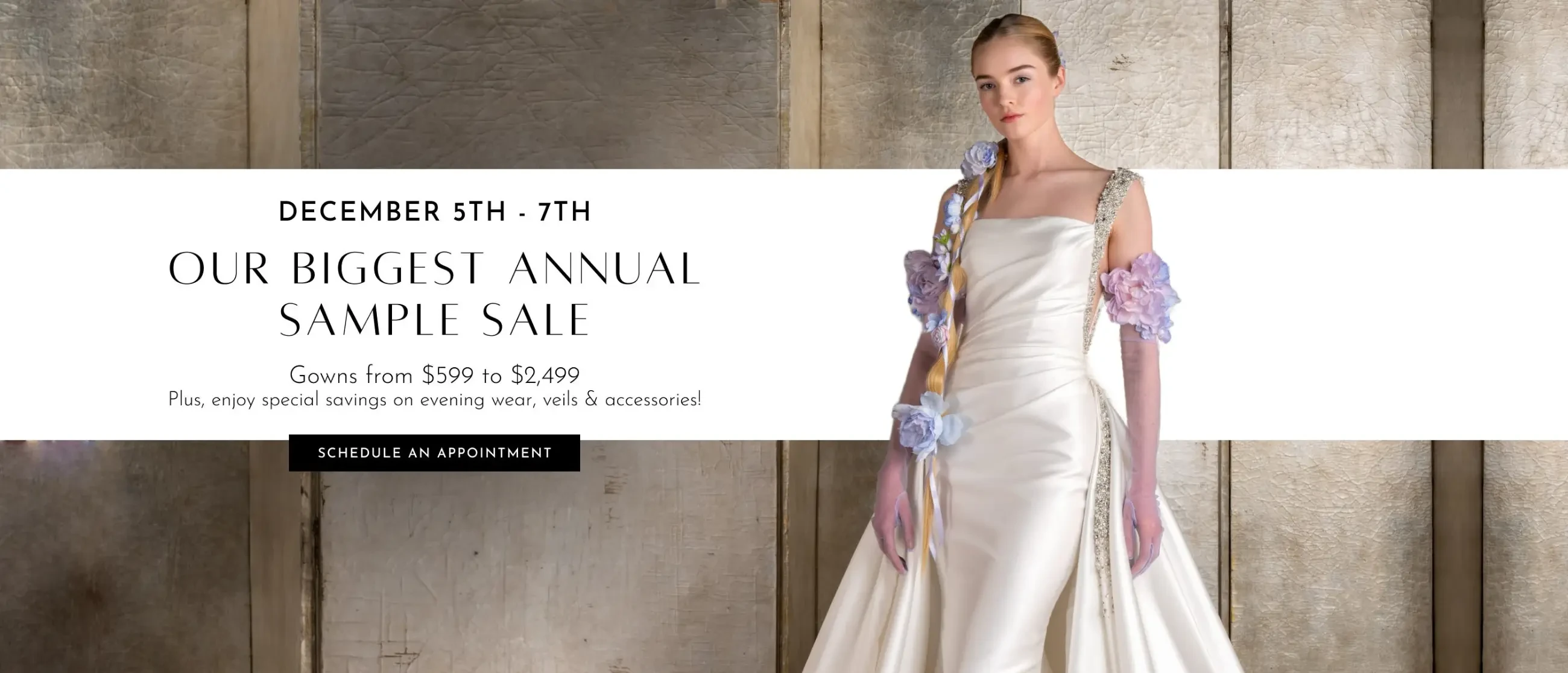 Our Biggest Annual Sample Sale Desktop Banner