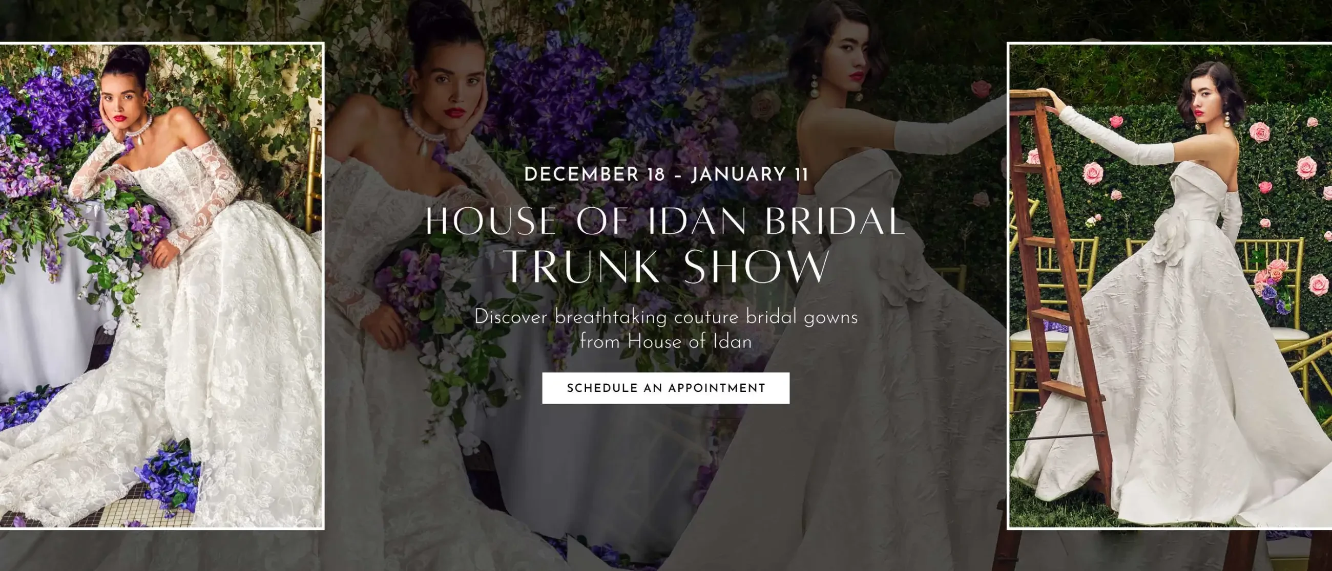 House of Idan Bridal Trunk Show Desktop Banner