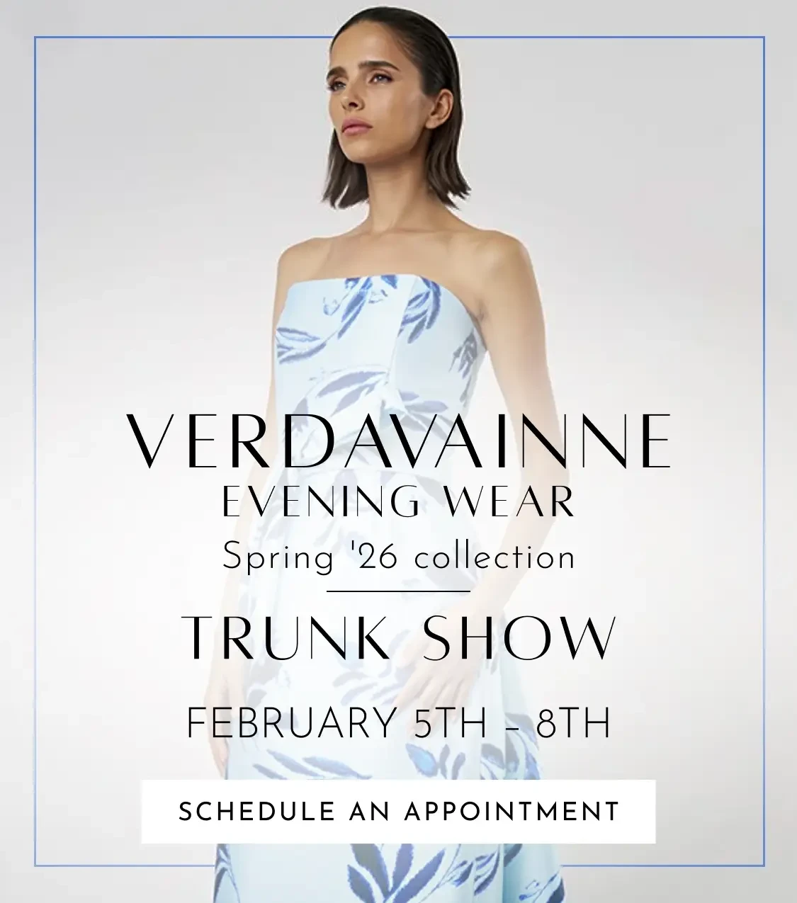 Verdavainne Evening Wear Trunk Show Mobile Banner