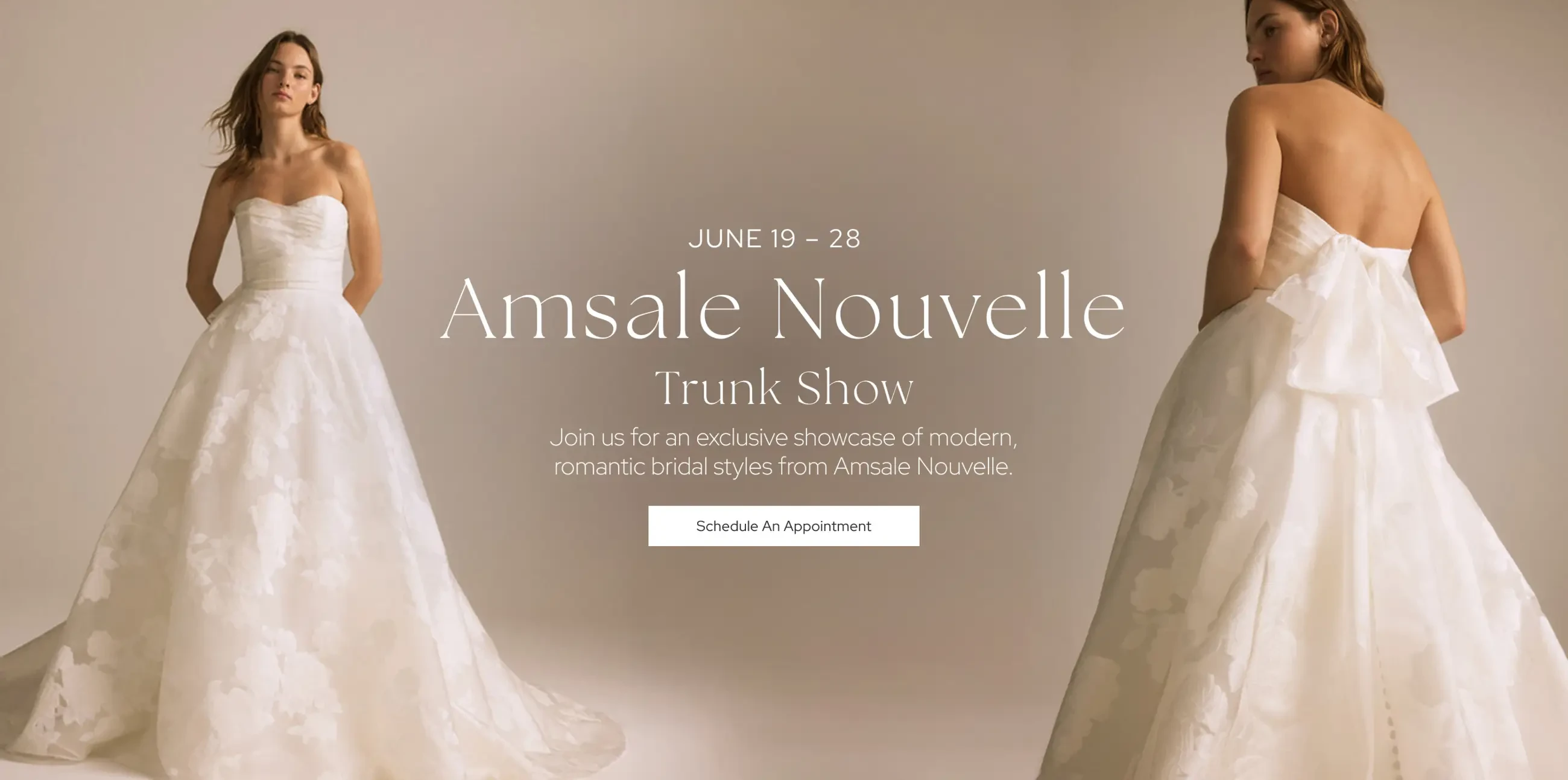 Amsale Nouvelle Trunk Show Desktop Banner