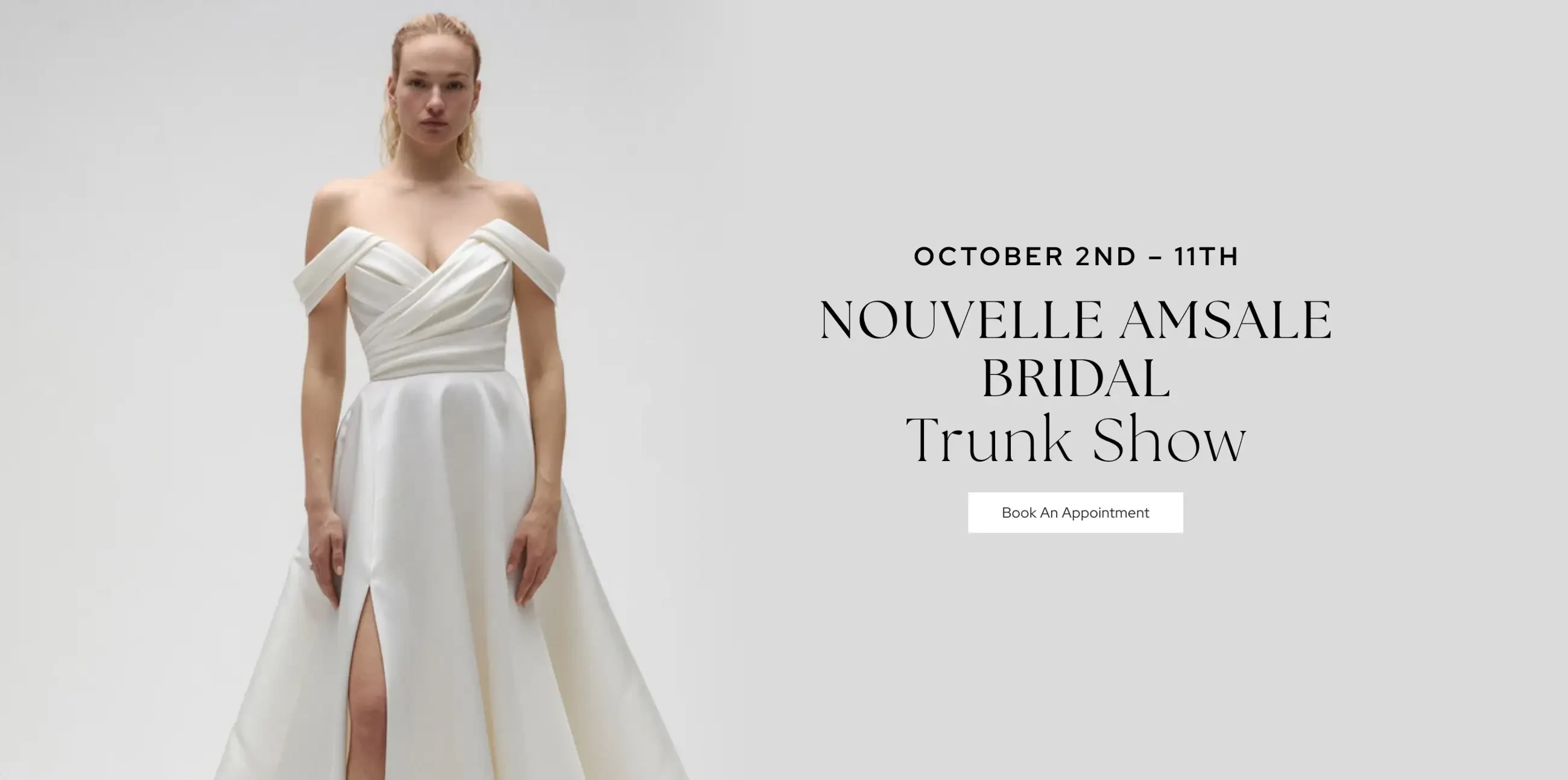 Nouvelle Amsale Bridal Trunk Show Desktop Banner