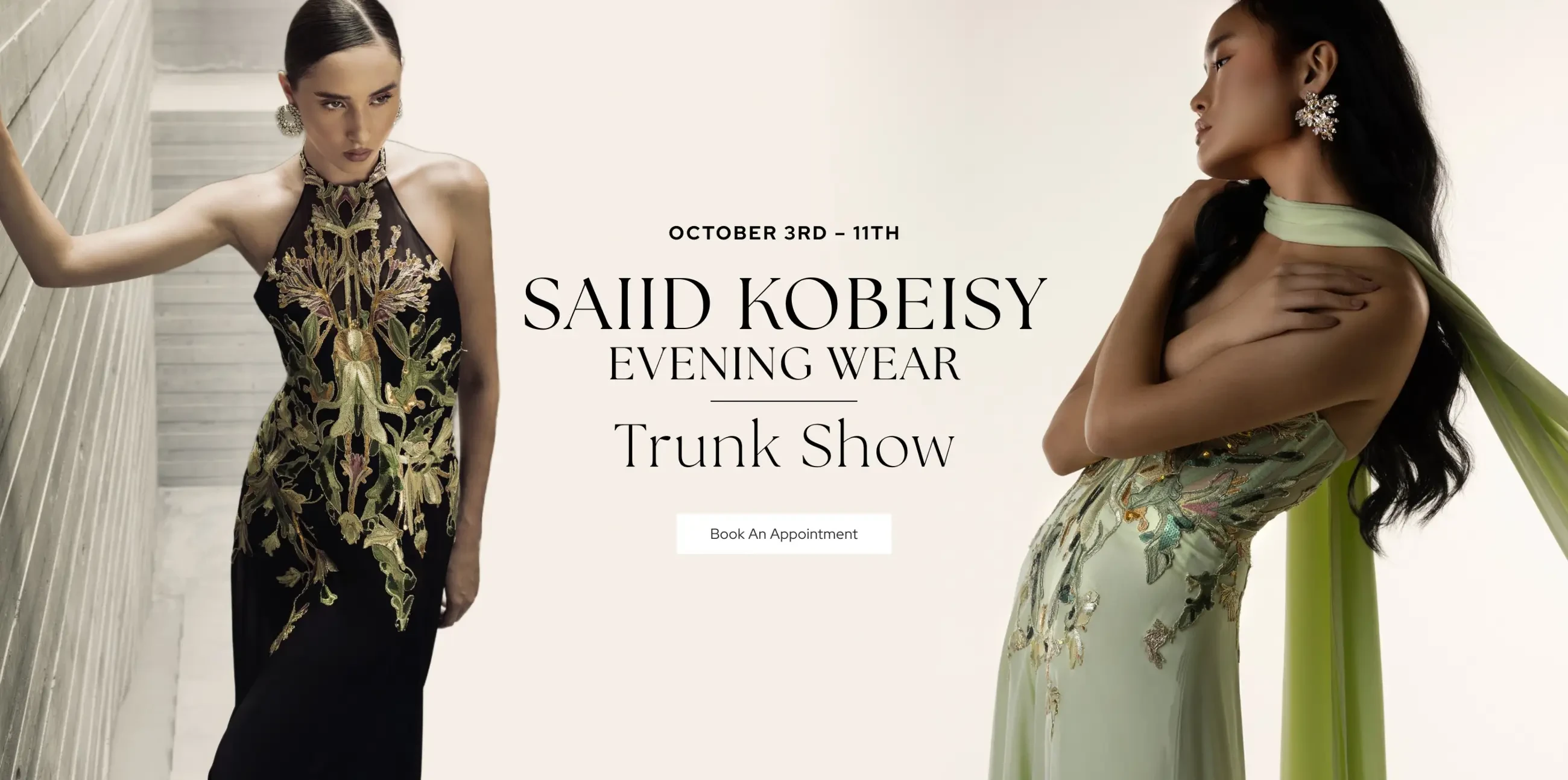 Saiid Kobeisy Evening Wear Trunk Show Desktop Banner