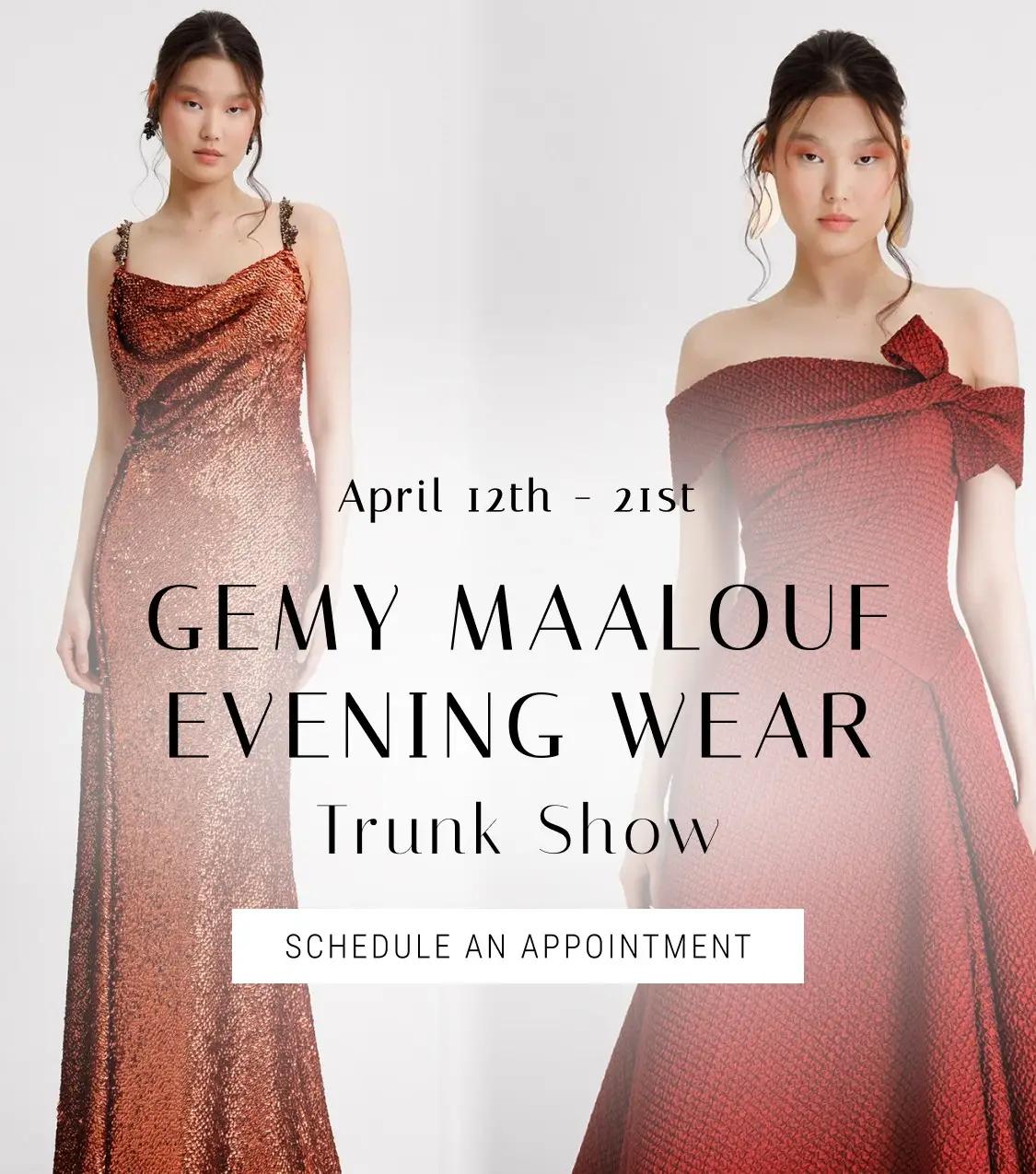 Gemy Maalouf Evening Wear Trunk Show Banner Mobile